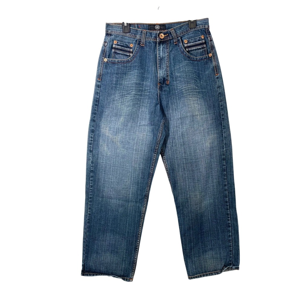 Royal Blue Jeans‎ Relaxed Straight Mens 32x32 Blue Dark Wash Y2K Vintage Denim